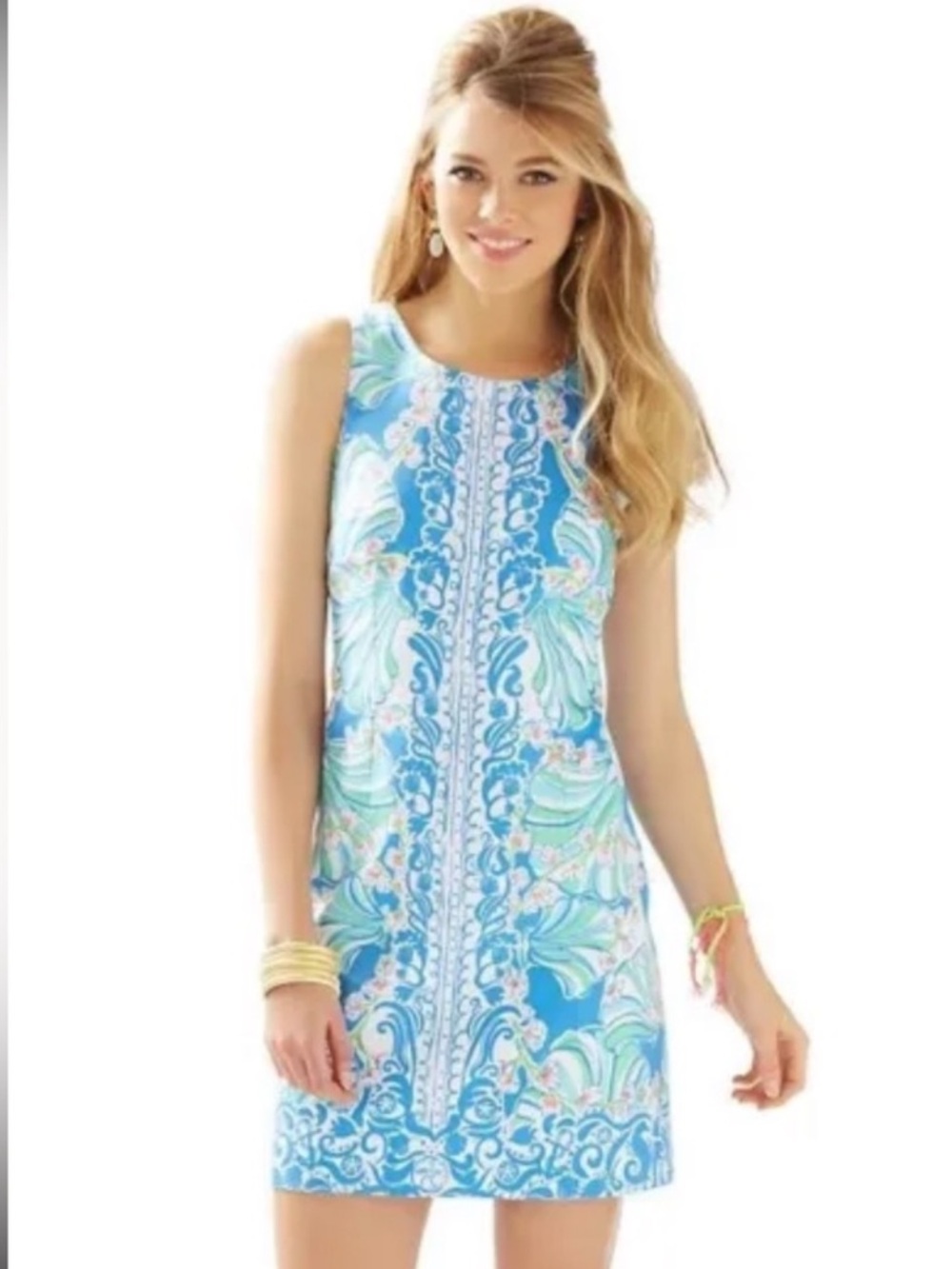Lilly Pulitzer Cathy Shift Dress Bay Coasting Engineered Shell